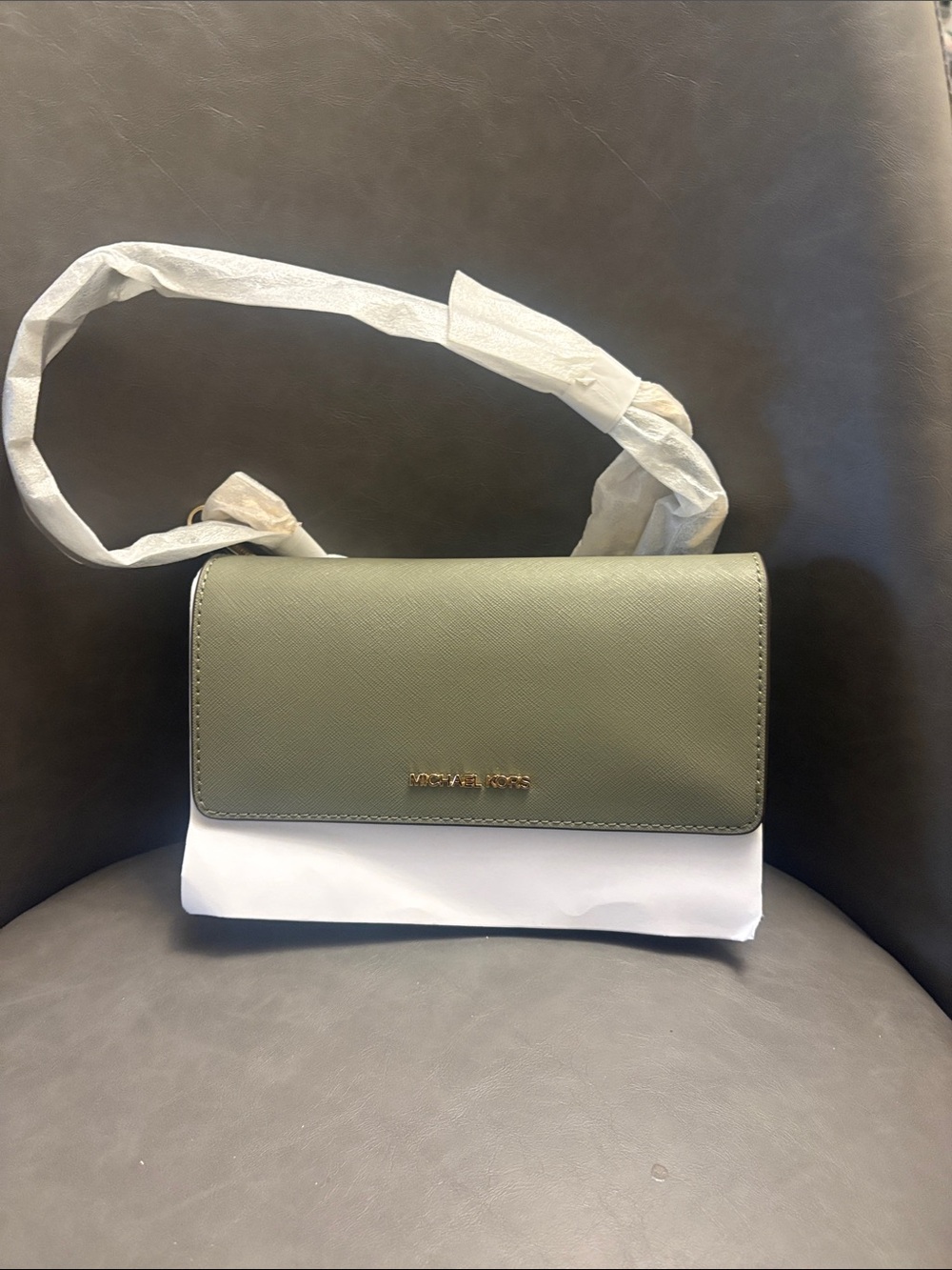 Michael Kors Olive Green Saffiano Leather Crossbody